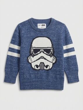 Gap Star Wars Stormtrooper Knit Sweater Blue Striped Long Sleeve Toddler Boys 2T